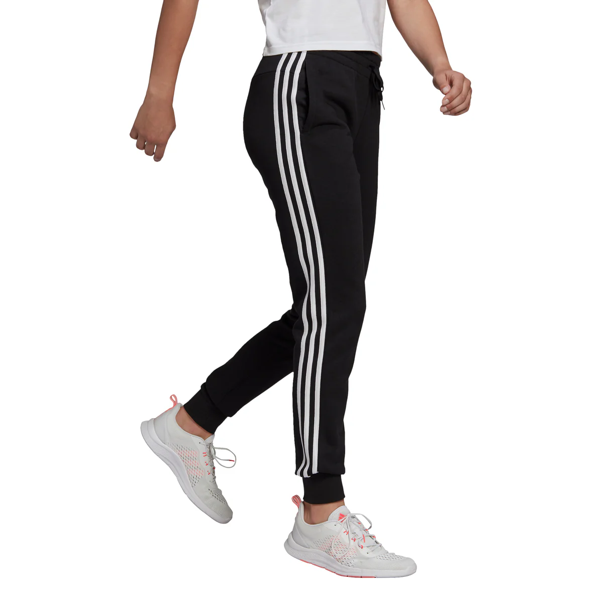 Pantaloni neri adidas Essentials French Terry 3-Stripes - Image 3
