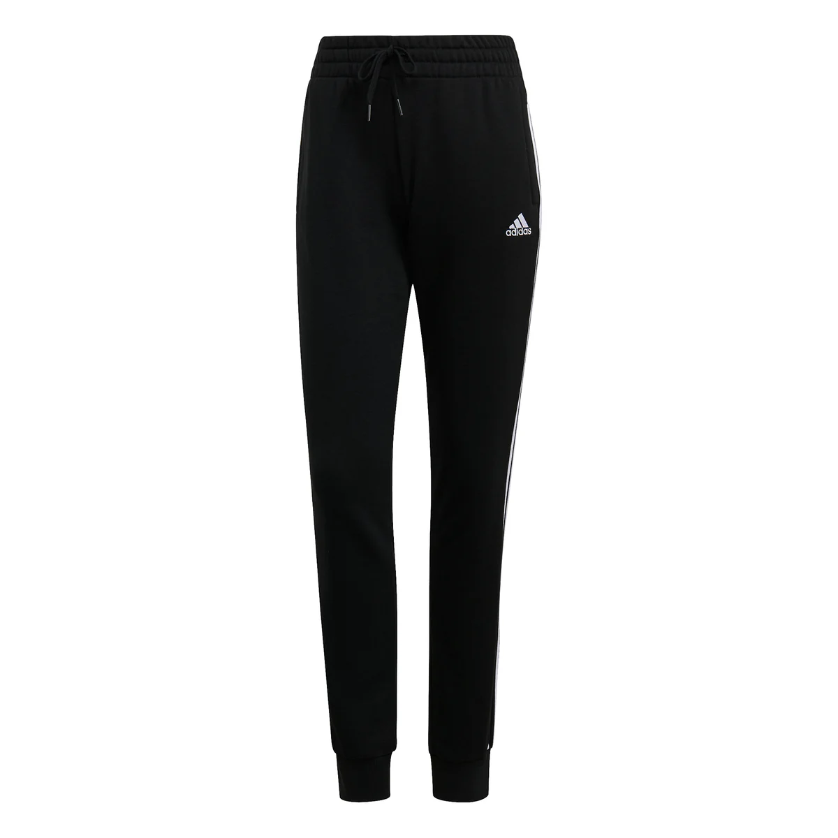 Pantaloni neri adidas Essentials French Terry 3-Stripes - Image 3