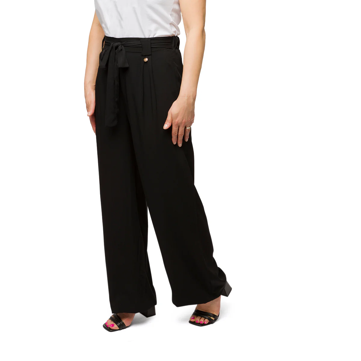 Pantaloni neri da donna con nastro Swish Jeans
