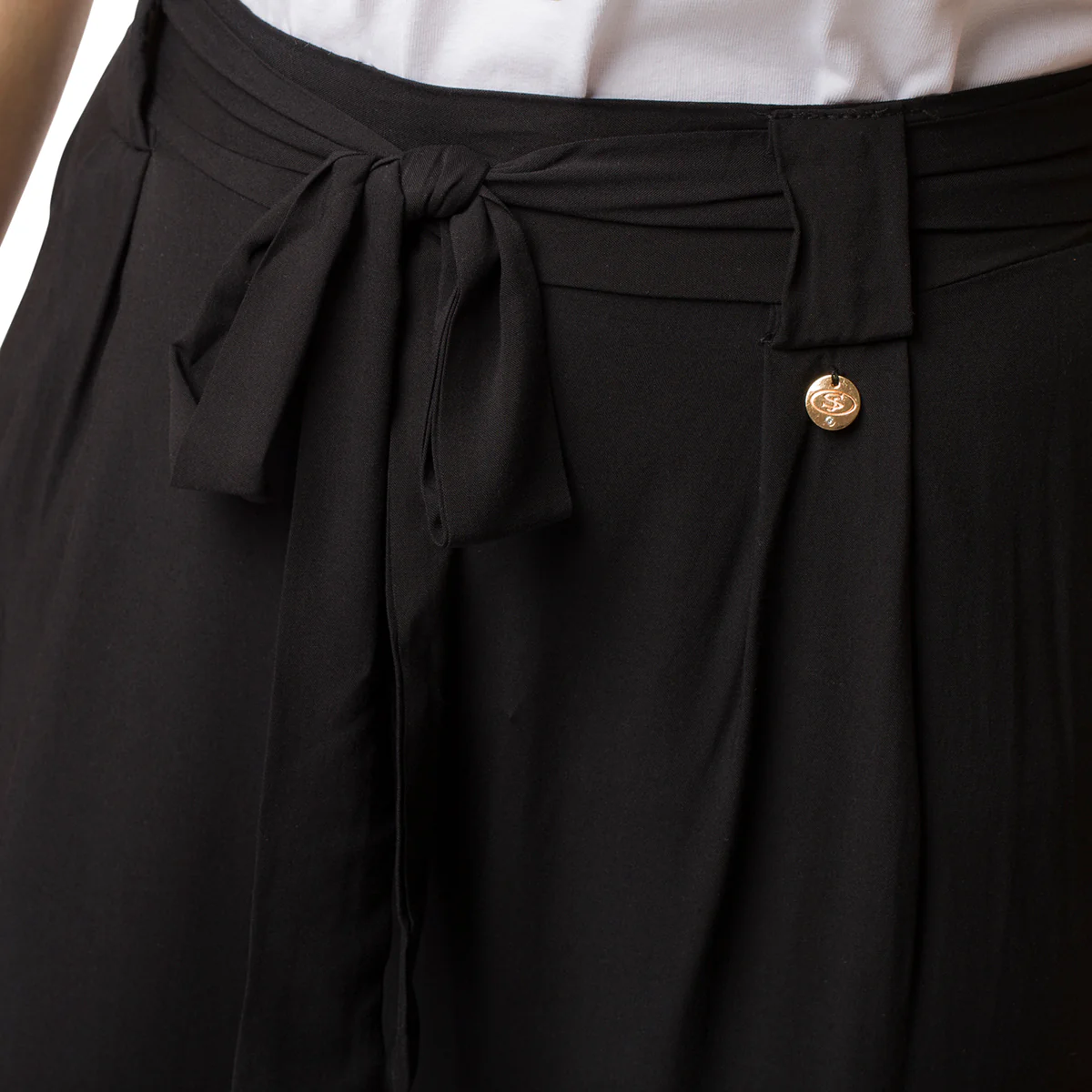 Pantaloni neri da donna con nastro Swish Jeans - Image 3