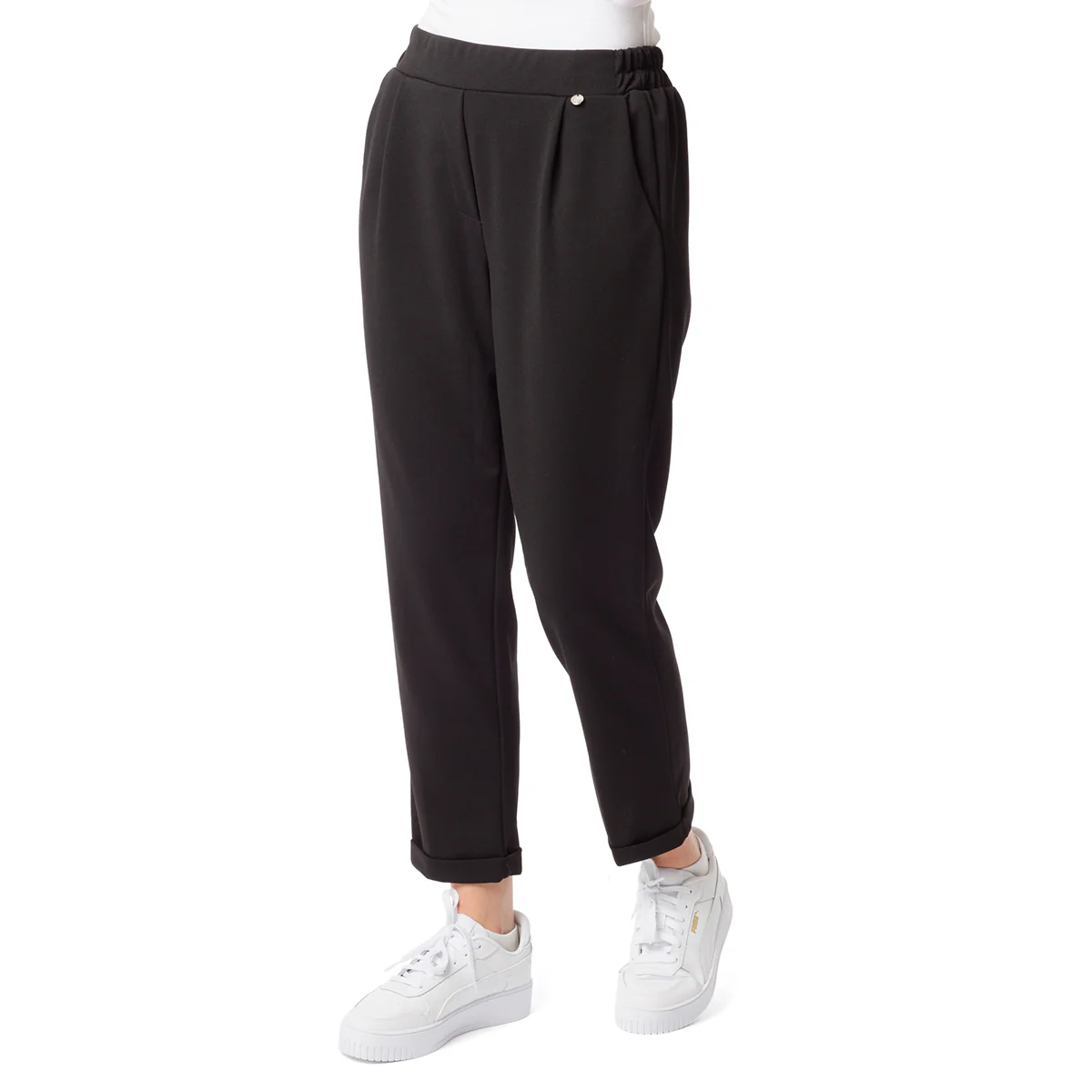 Pantaloni neri da donna con vita elasticizzata Swish Jeans