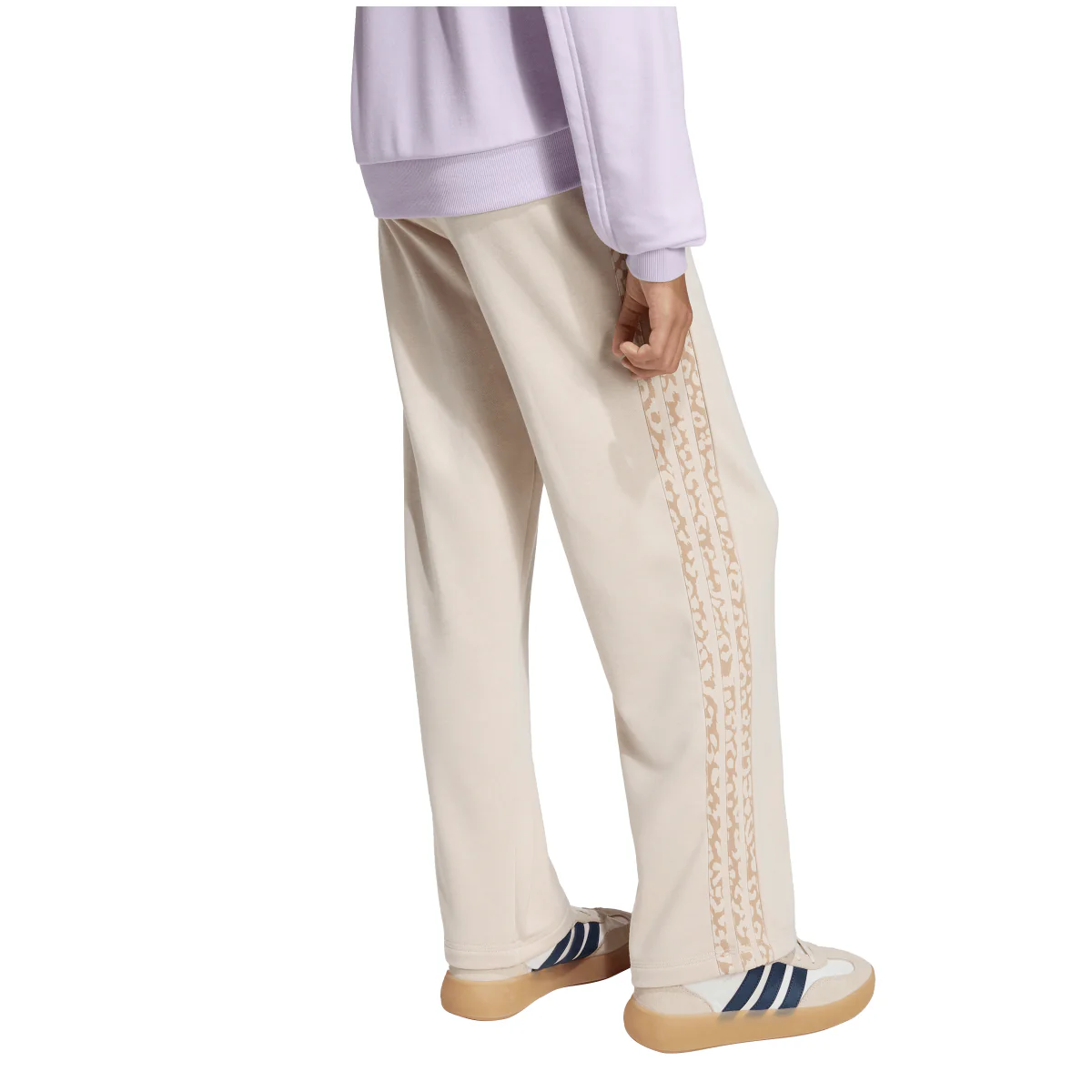 Pantaloni sportivi bambina beige adidas con stampa animalier laterale - Image 3