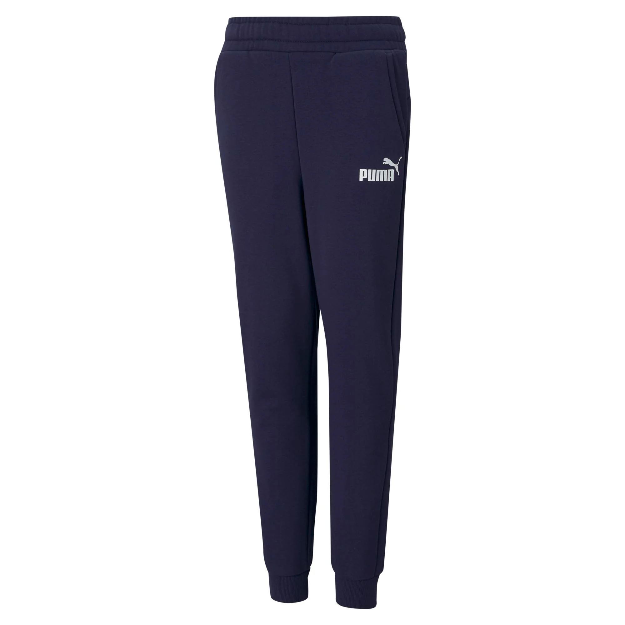 Pantaloni sportivi blu da bambino con logo a contrasto Puma Essentials