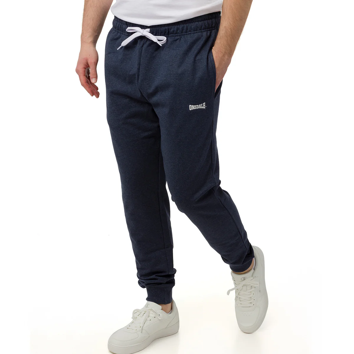 Pantaloni sportivi blu effetto denim da Uomo con tasche e logo Lonsdale