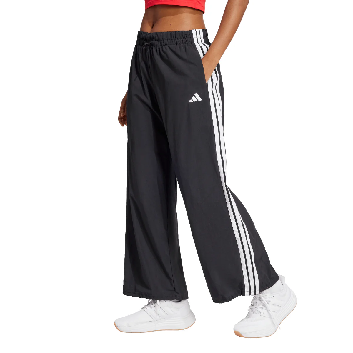 Pantaloni sportivi cargo a gamba larga da Donna neri adidas - Image 6
