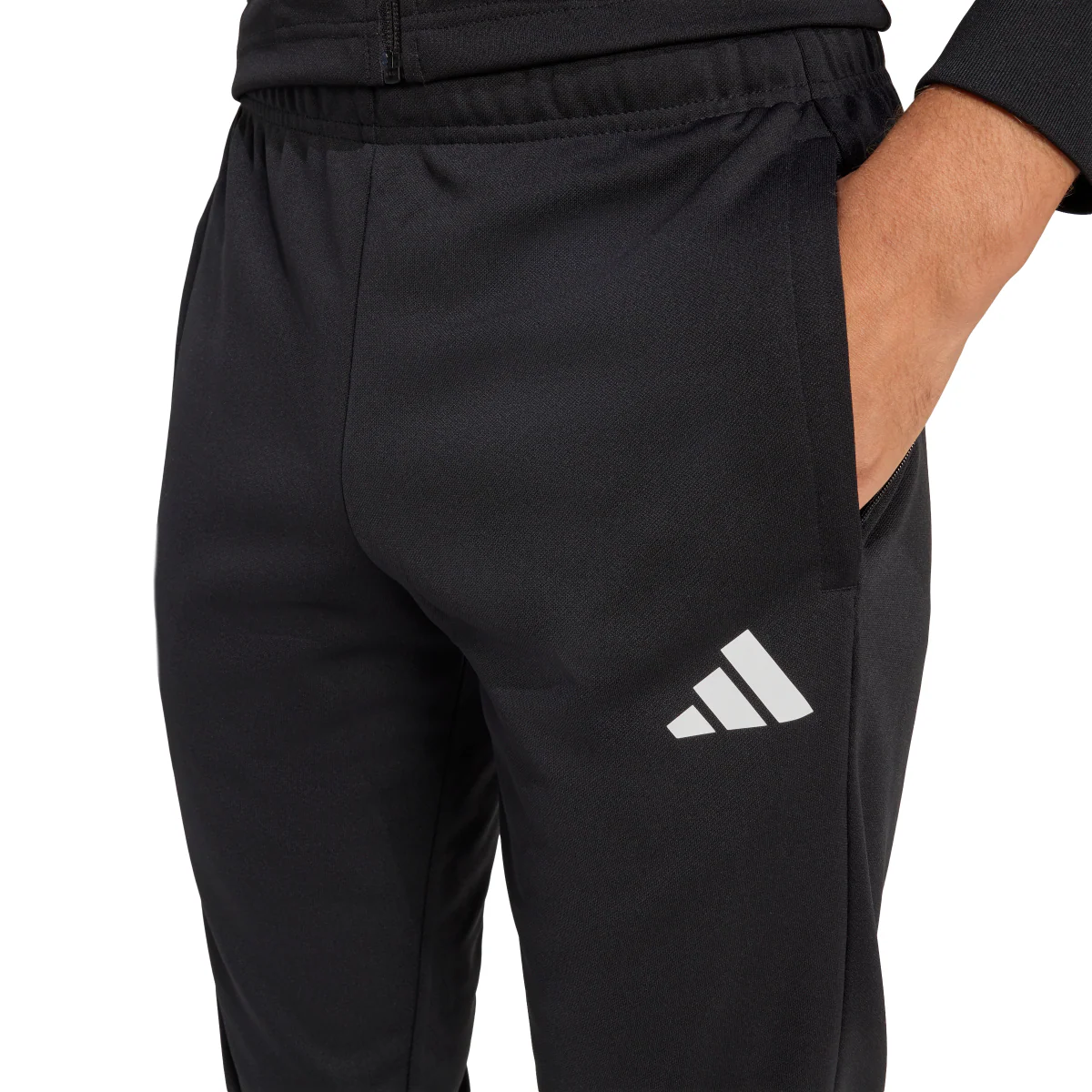 Pantaloni sportivi da uomo neri con iconiche 3-Stripes bianche adidas - Image 3