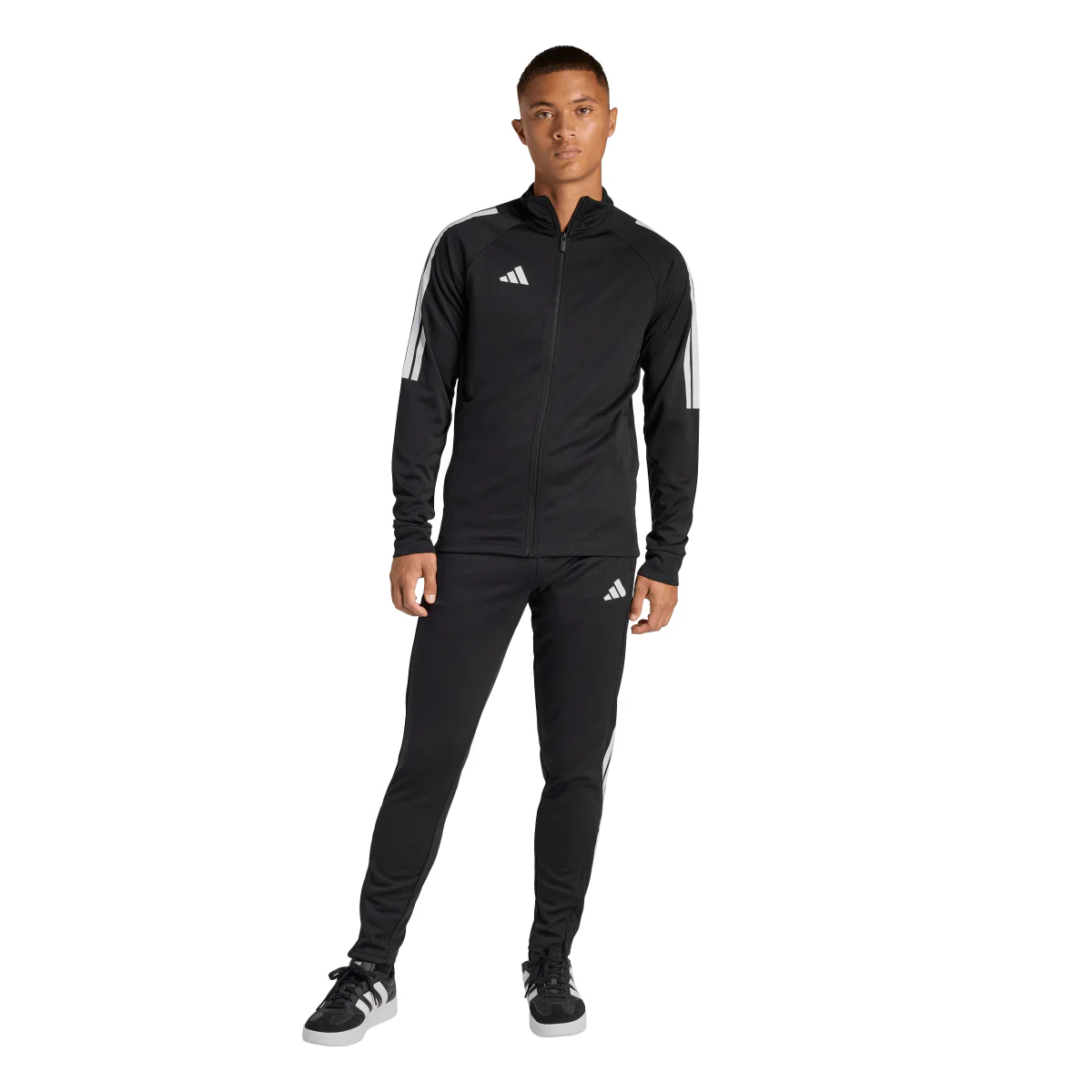 Pantaloni sportivi da uomo neri con iconiche 3-Stripes bianche adidas - Image 5