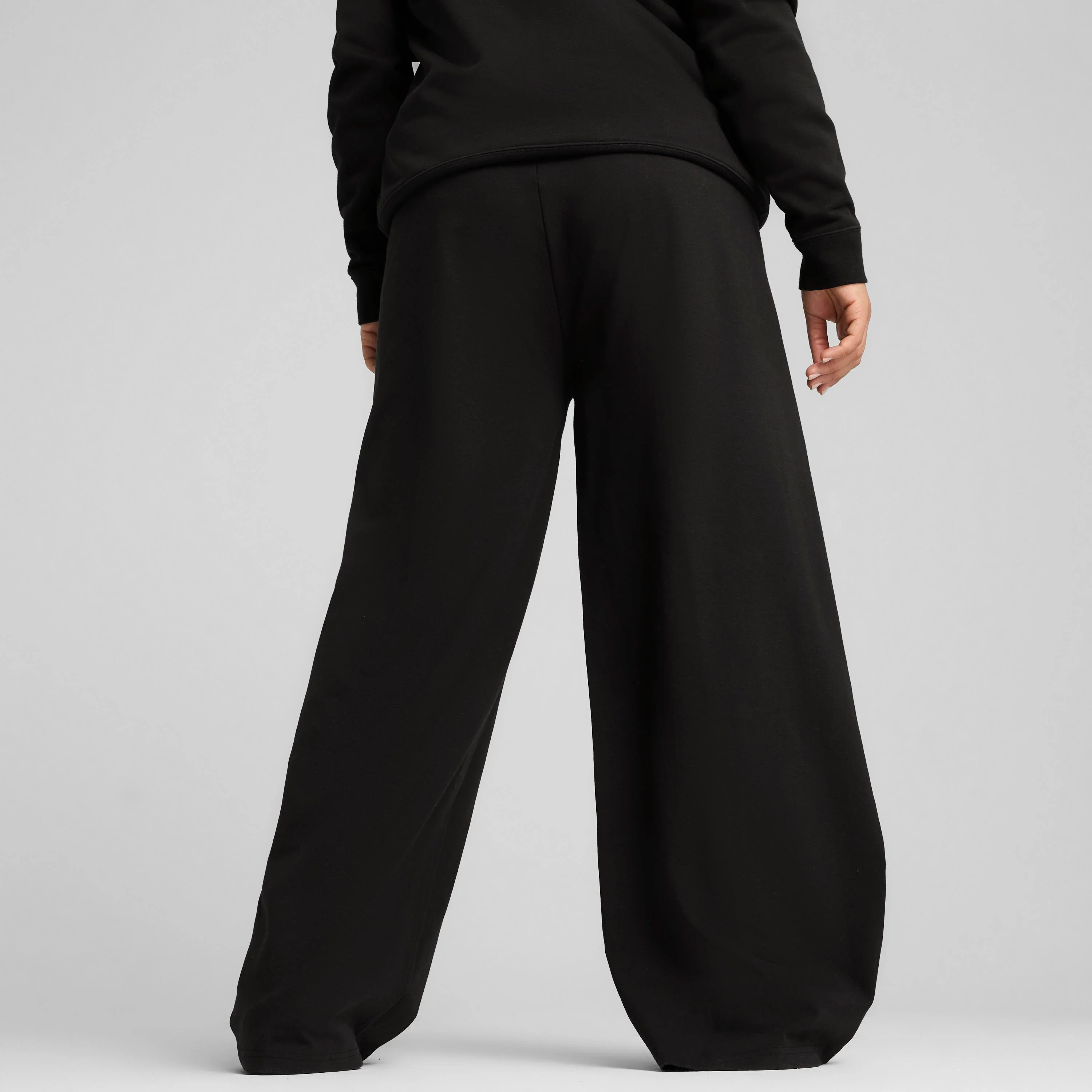 Pantaloni sportivi e casual neri in cotone da donna con logo Puma - Image 2