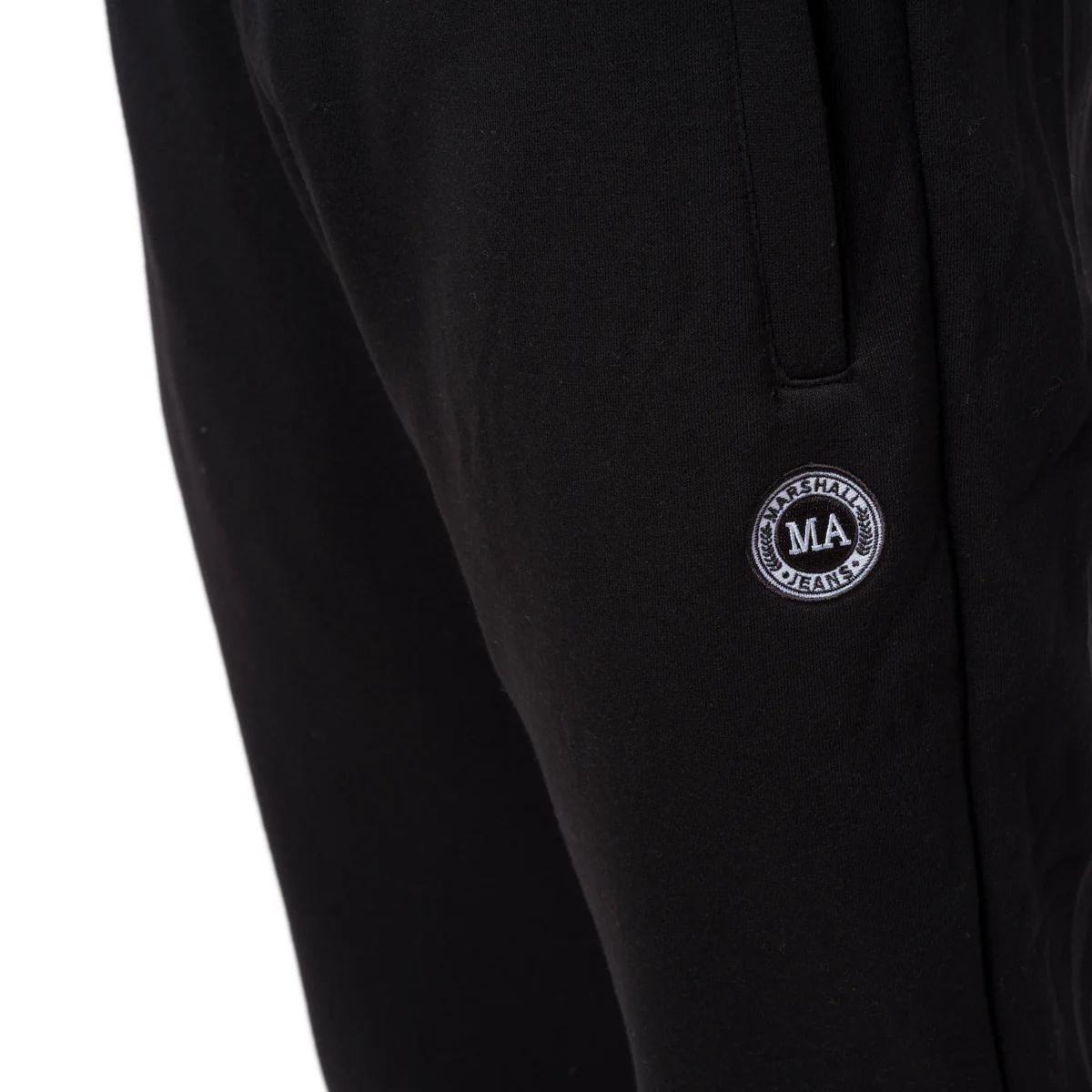 Pantaloni sportivi neri da uomo con caviglie elasticizzate e logo Marshall - Image 3