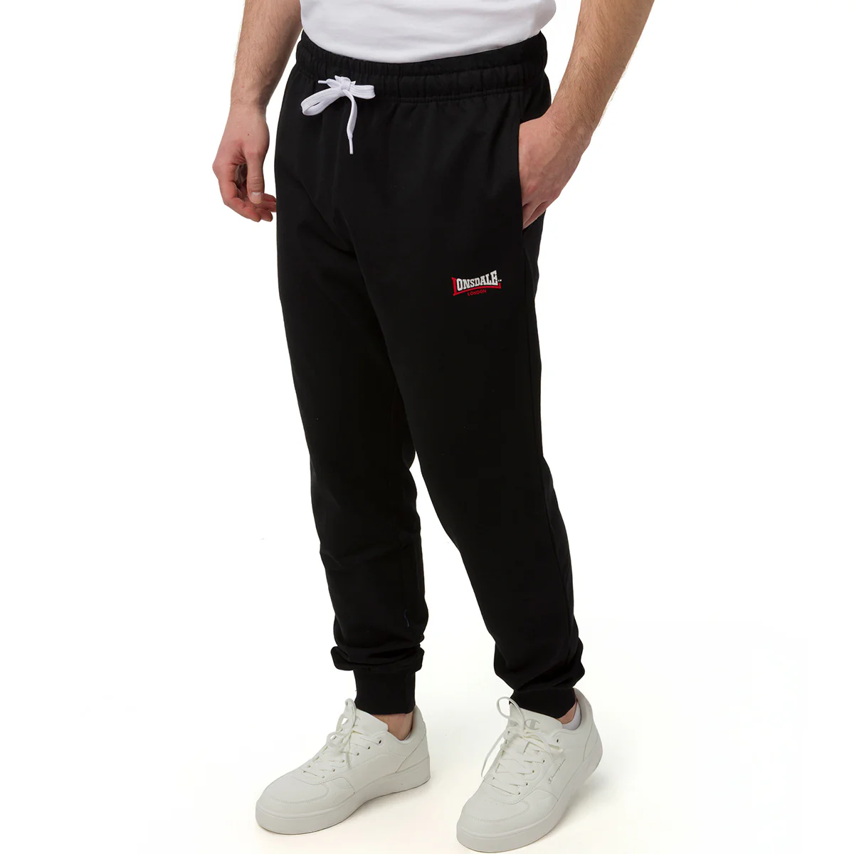 Pantaloni sportivi neri da Uomo con tasche e logo Lonsdale