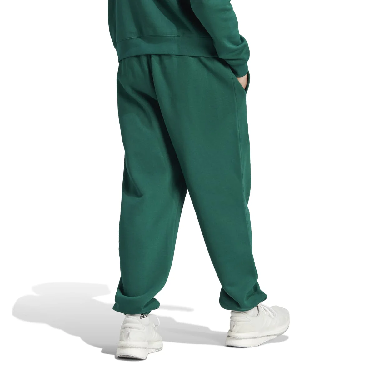 Pantaloni verdi da uomo con con dettagli bianchi adidas Scribble Fleece - Image 3