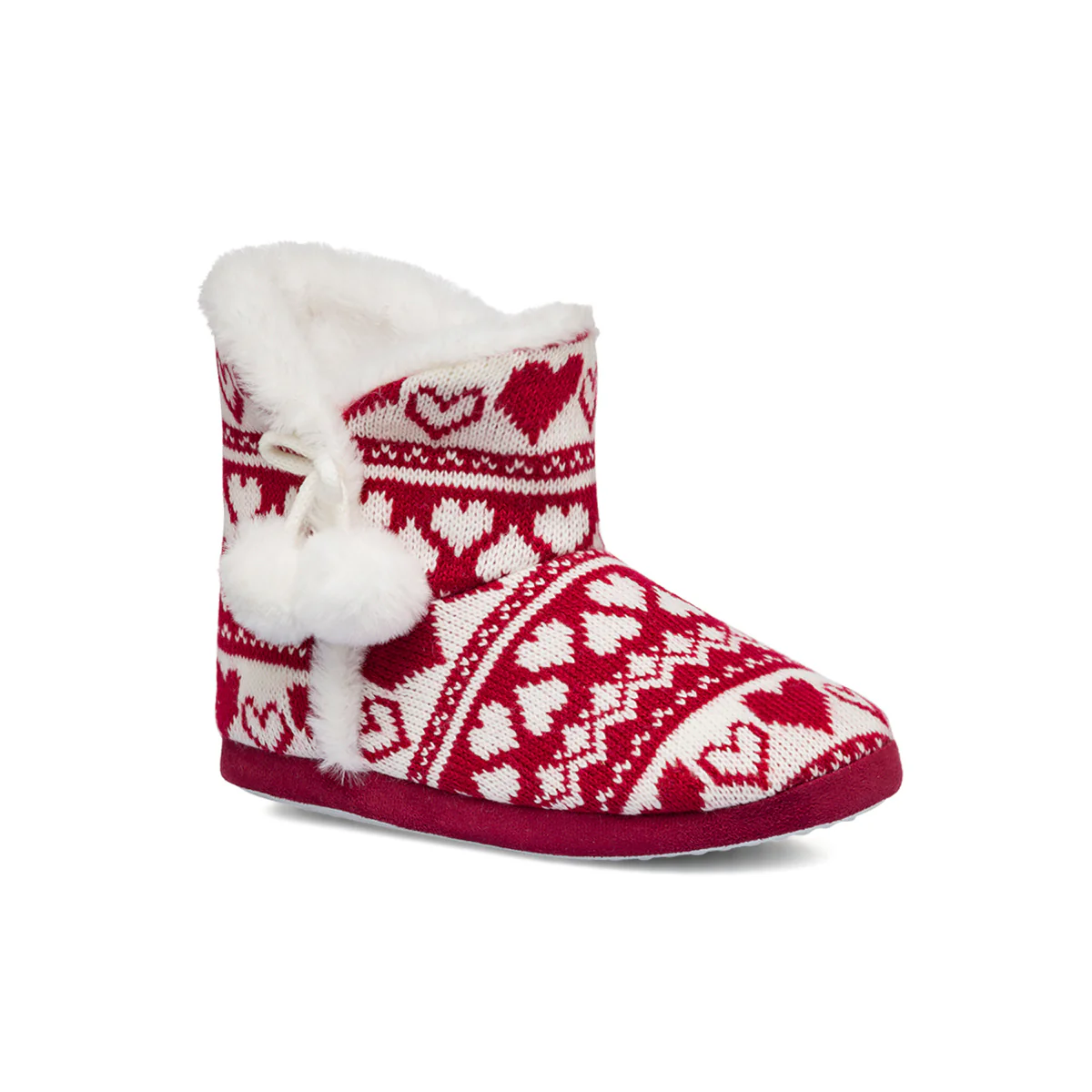 Pantofole a stivaletto da donna bianche e rosse con decorazioni Lora Ferres - Image 2