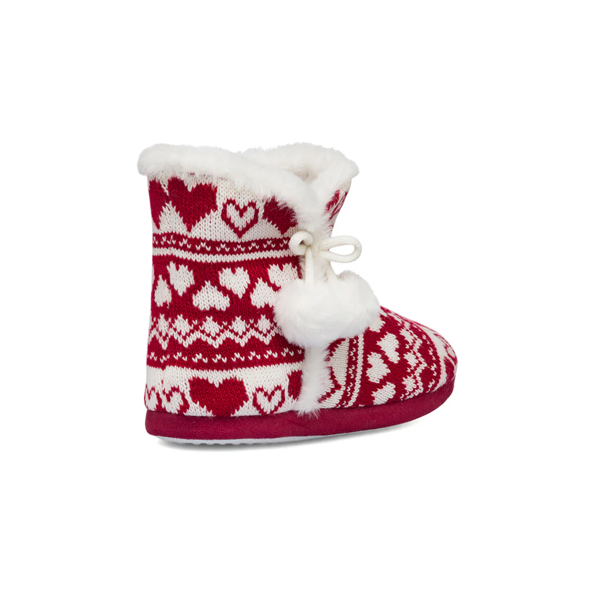 Pantofole a stivaletto da donna bianche e rosse con decorazioni Lora Ferres - Image 3
