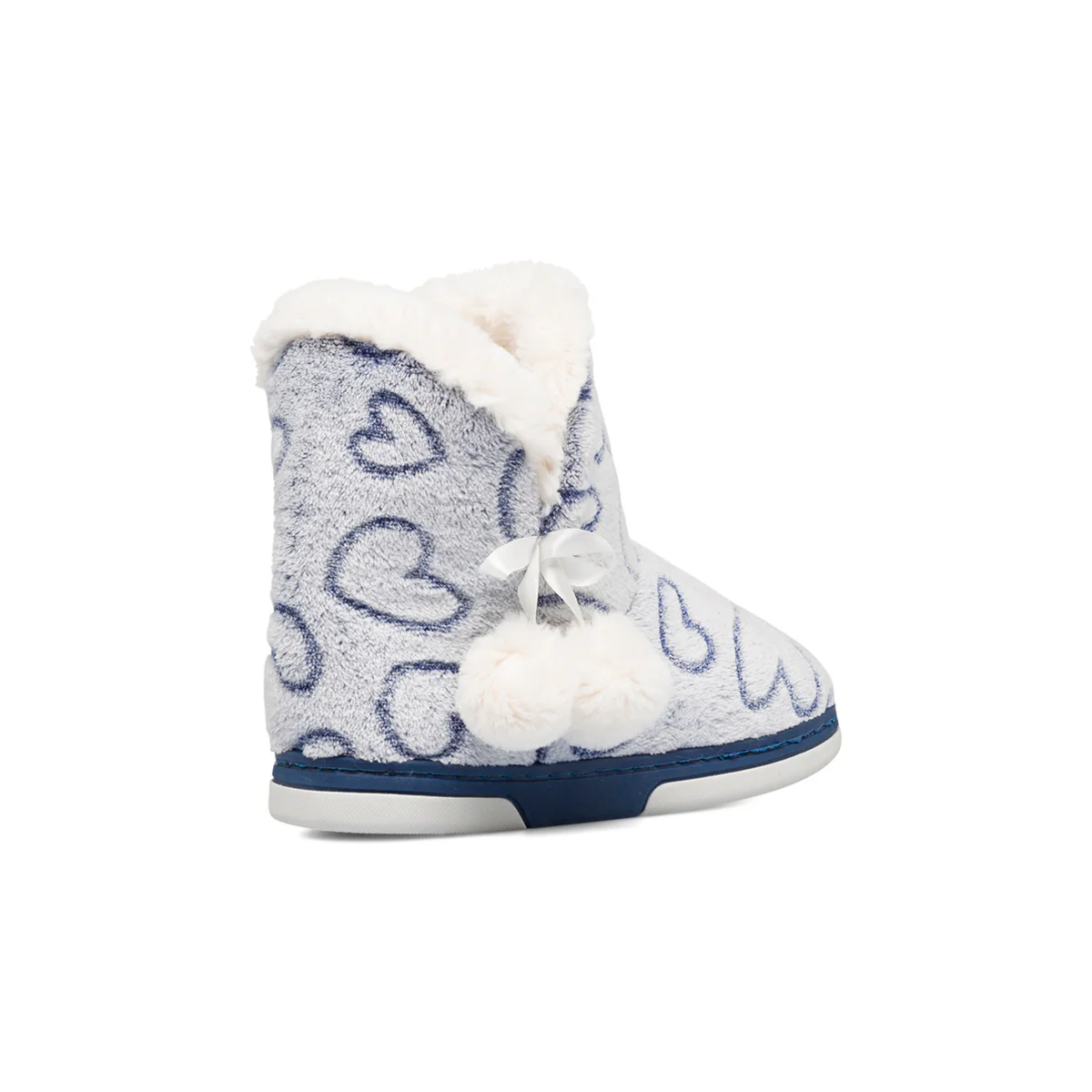 Pantofole alte bianche da donna con doppio ponpon Mi@Mi - Image 3