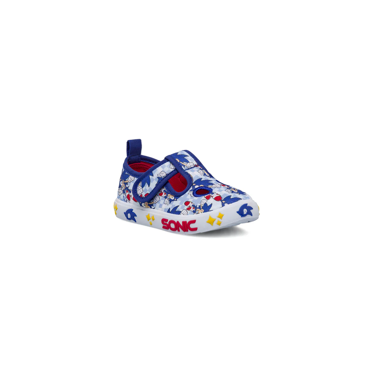 Pantofole azzurre da Bambino in tela con stampe Sonic - Image 2
