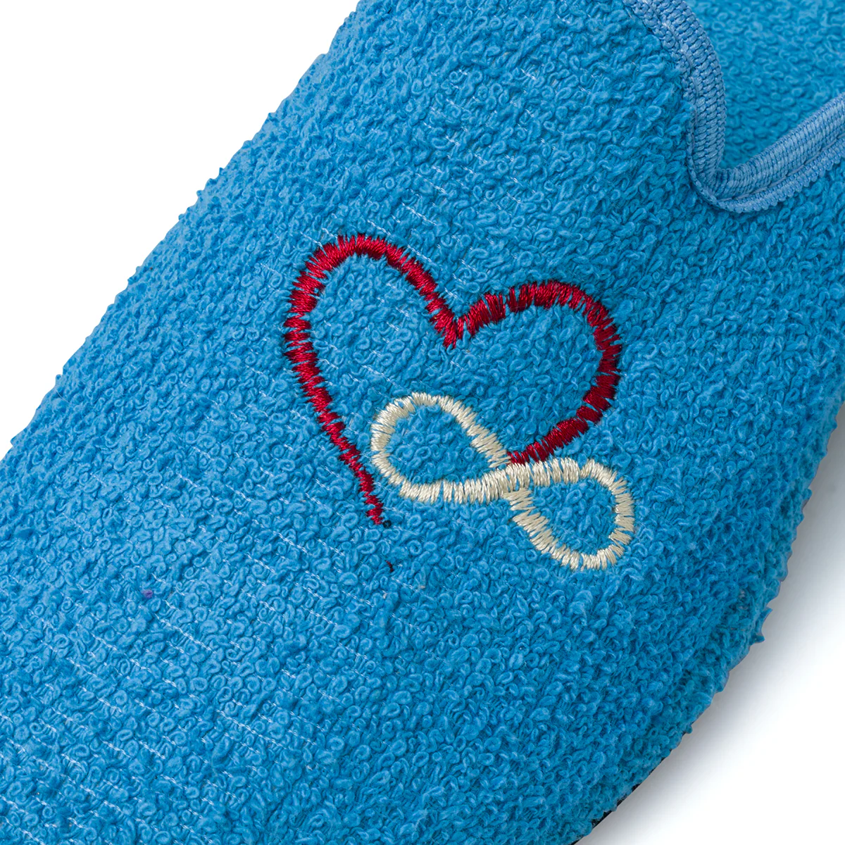 Pantofole azzurre da Donna in spugna con ricamo StilRosa - Image 4