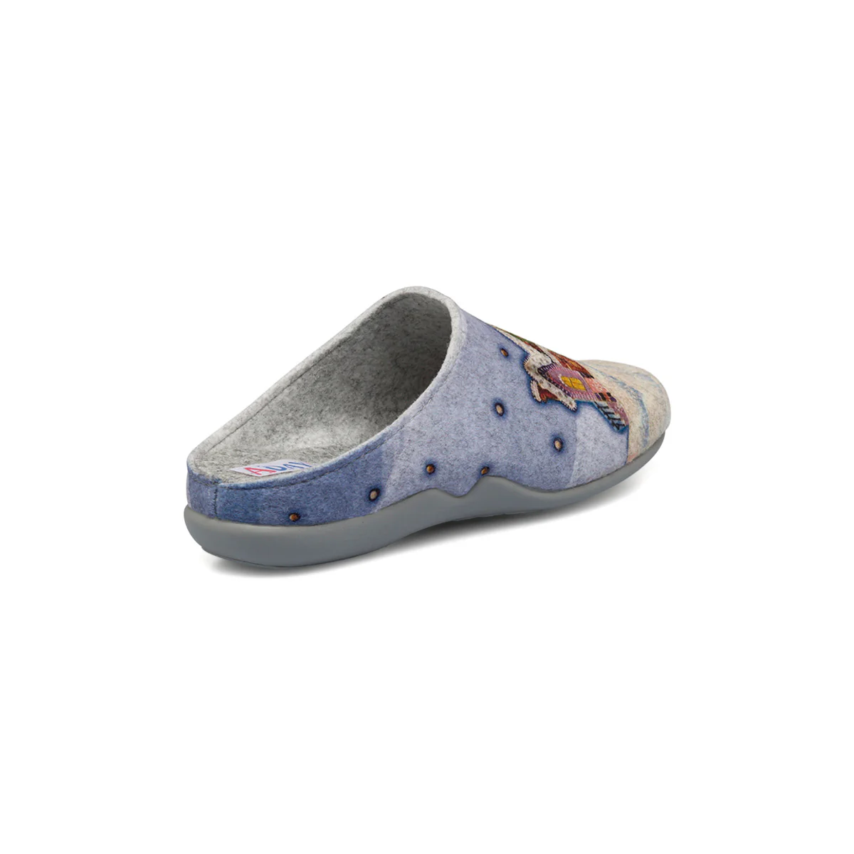 Pantofole azzurre e grigie da donna con stampa invernale Aday's - Image 3