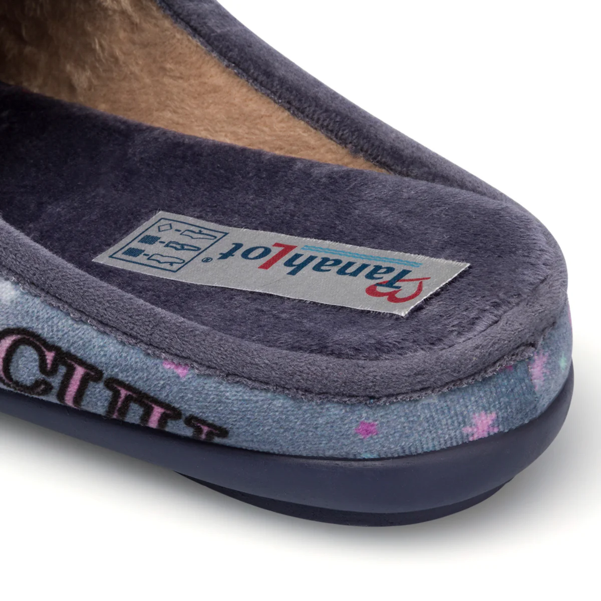 Pantofole azzurre in tessuto da donna con stampa gufetto Aday's - Image 6