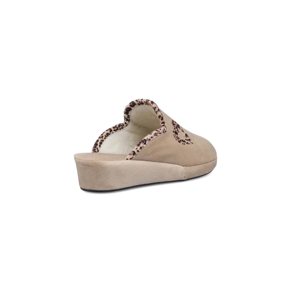 Pantofole beige da donna con cuore animalier StilRosa - Image 3