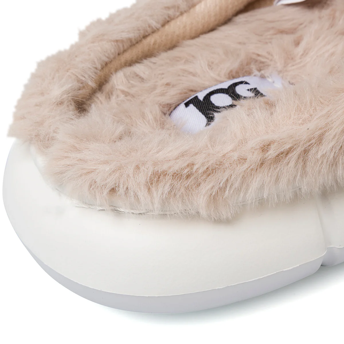 Pantofole beige da donna con imbottitura e maxi-suola Jog - Image 6