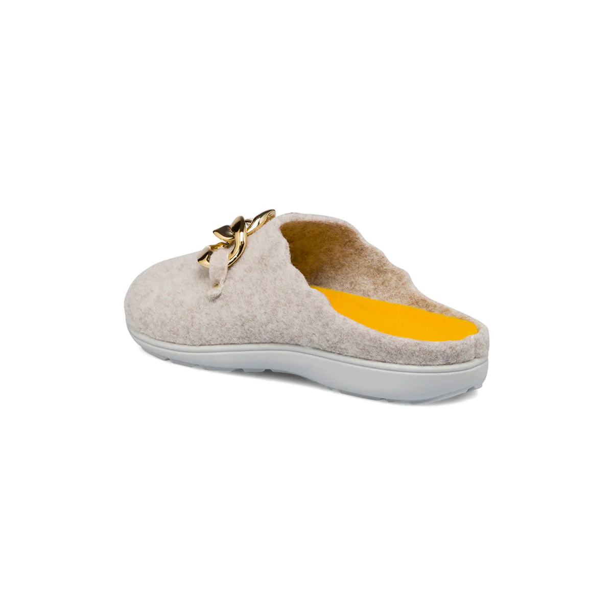Pantofole beige da donna con maxi-catena Italia Trend - Image 3