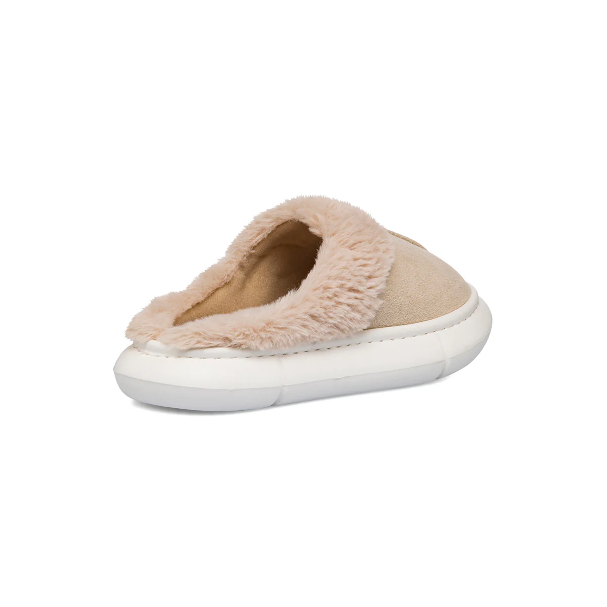 Pantofole beige da Donna effetto scamosciato con pelo Jog - Image 3