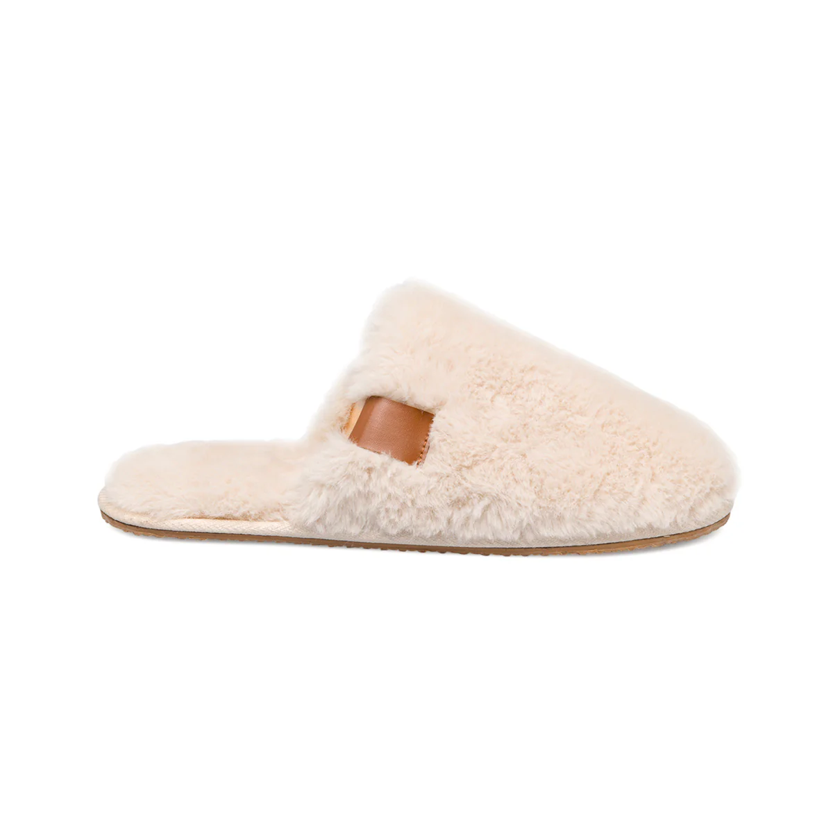 Pantofole beige da donna in pelliccia sintetica Lora Ferres