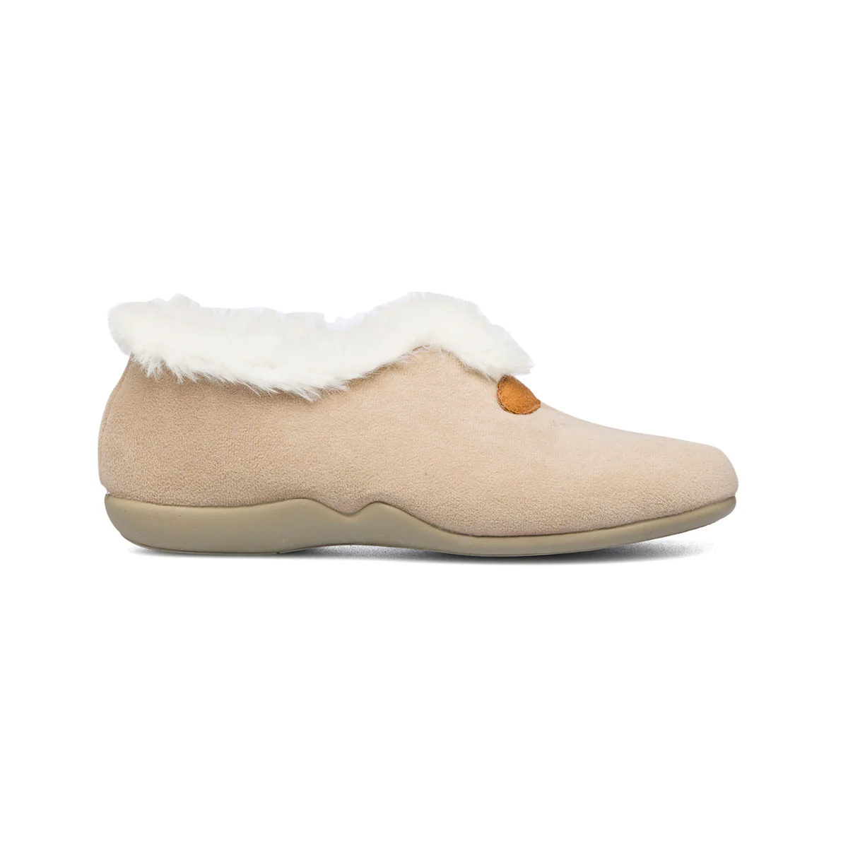 Pantofole beige in tessuto con colletto imbottito Aday's