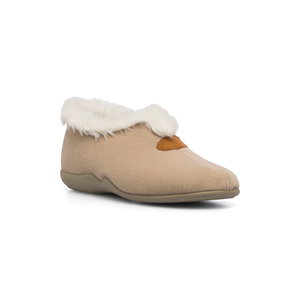Pantofole beige in tessuto con colletto imbottito Aday's - Image 2