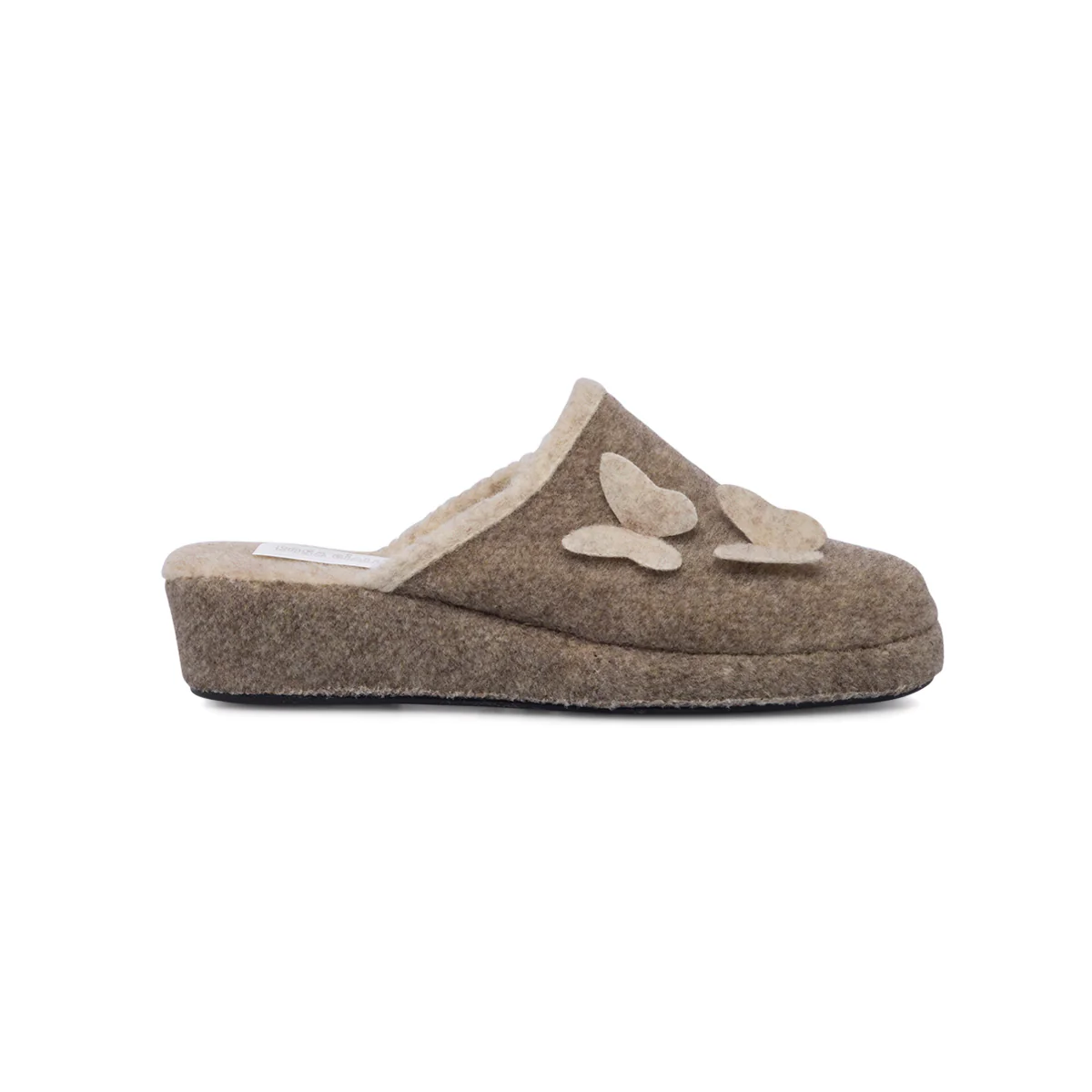 Pantofole beige in tessuto da donna Rosagialla