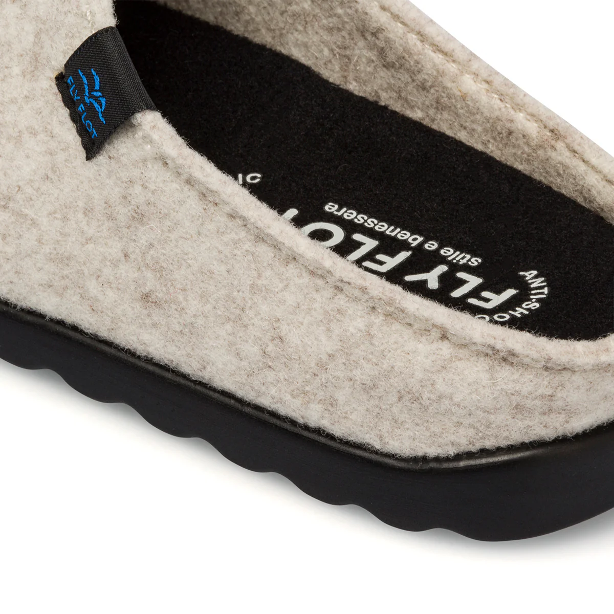 Pantofole beige in tessuto da donna con sottopiede anatomico Fly Flot - Image 6