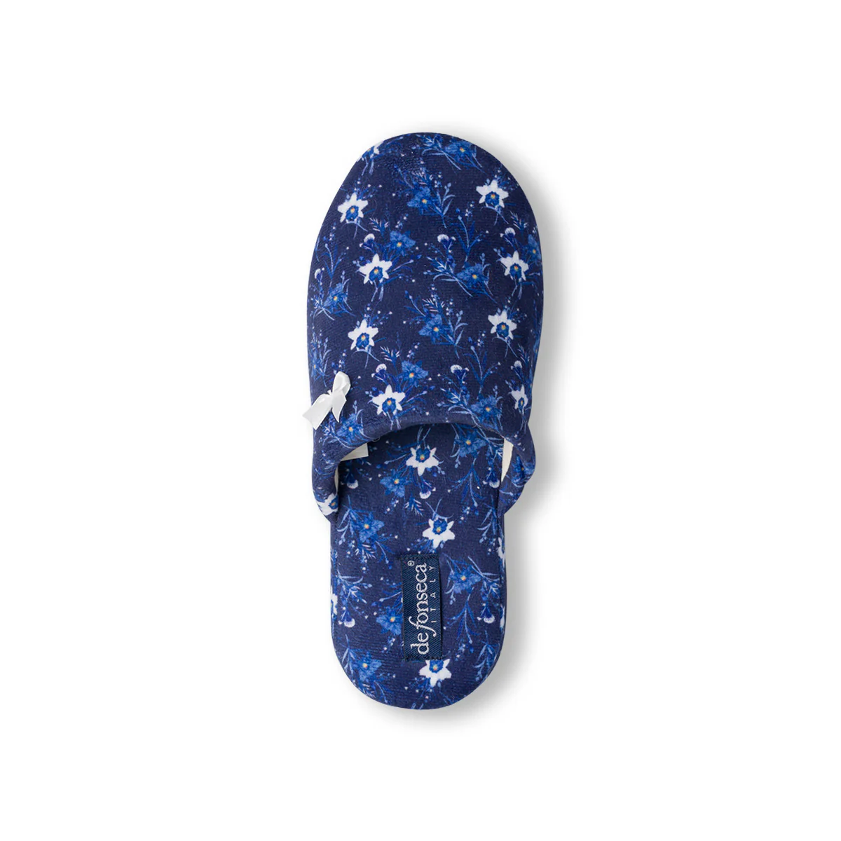 Pantofole blu da Donna con fiocco De Fonseca