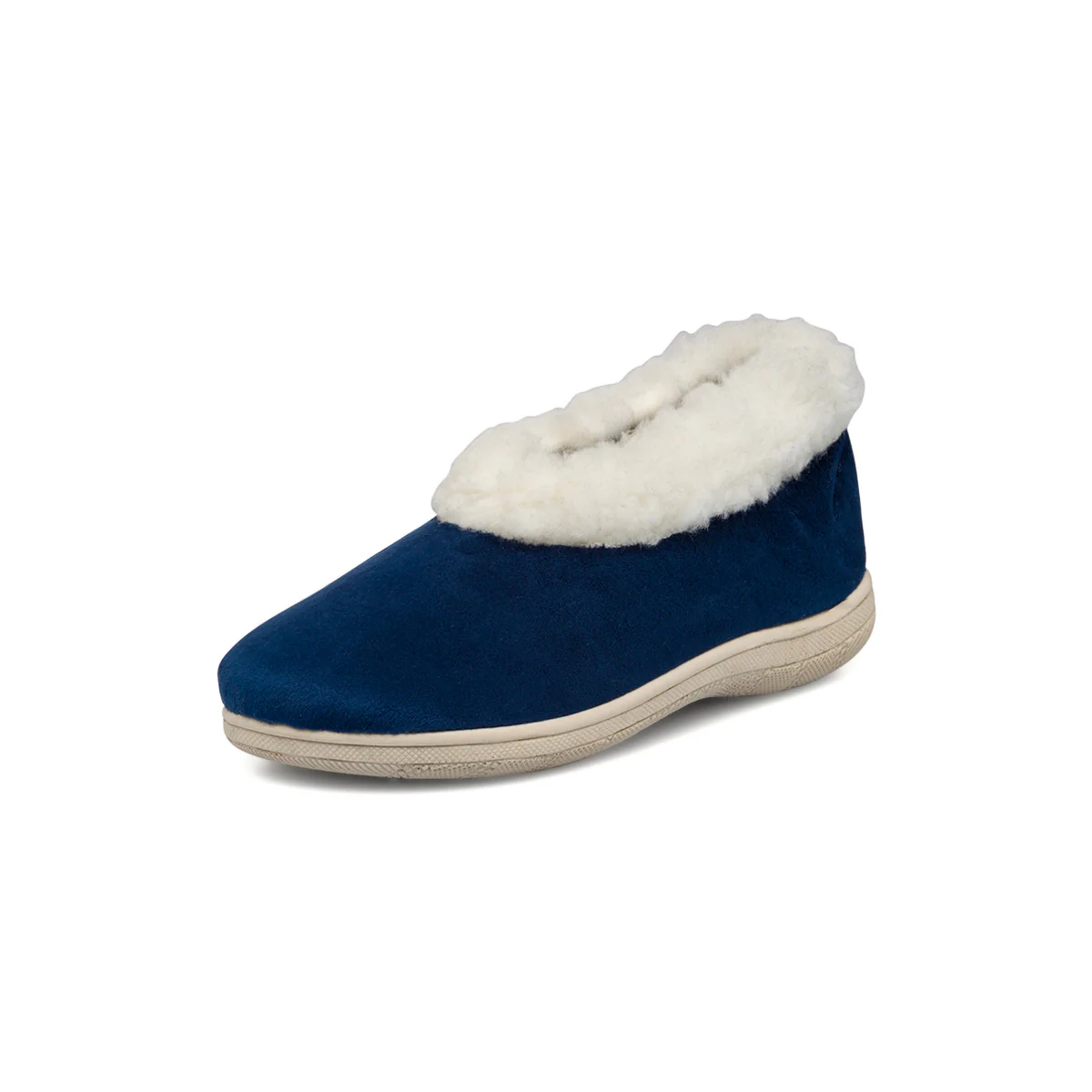 Pantofole blu da donna con imbottitura in pelliccia sintetica StilRosa - Image 2