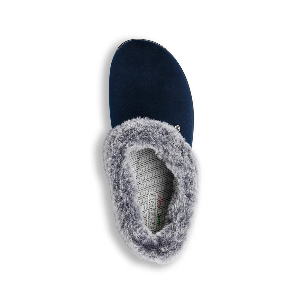 Pantofole blu da donna con pelliccia sintetica Fly Flot - Image 7
