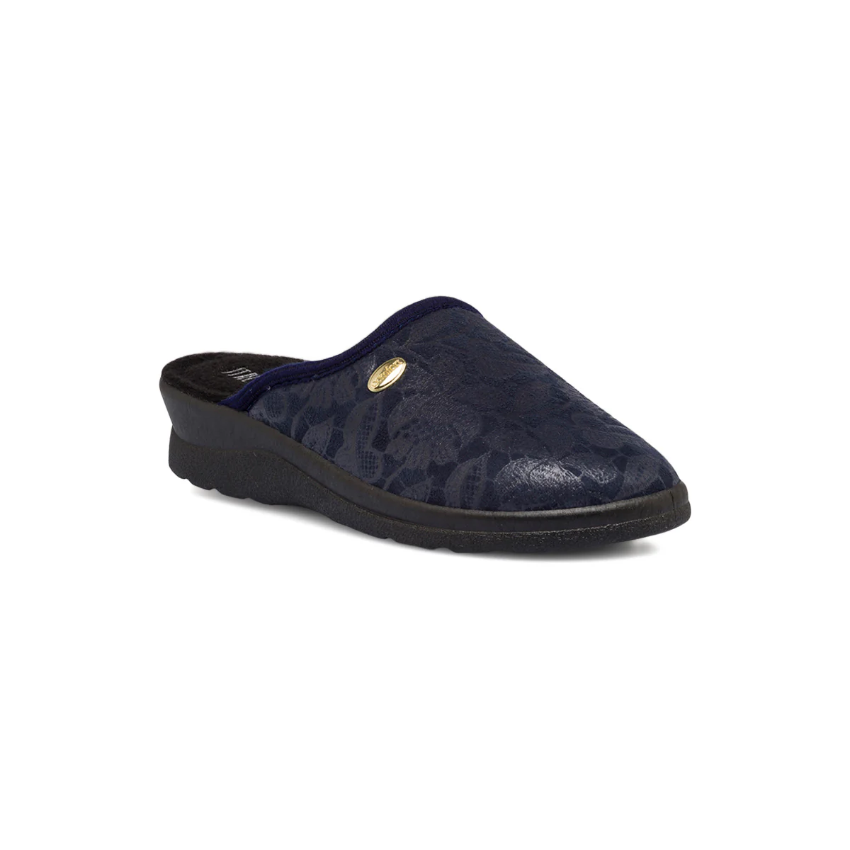 Pantofole blu da donna in tessuto con stampa floreale Italia Trend - Image 2
