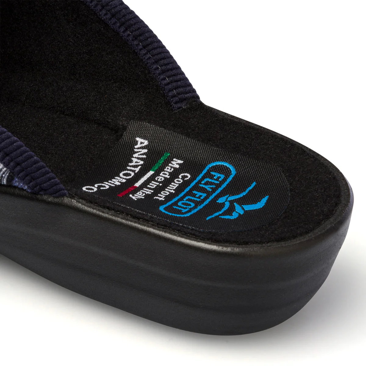Pantofole blu da donna in tessuto Fly Flot - Image 6