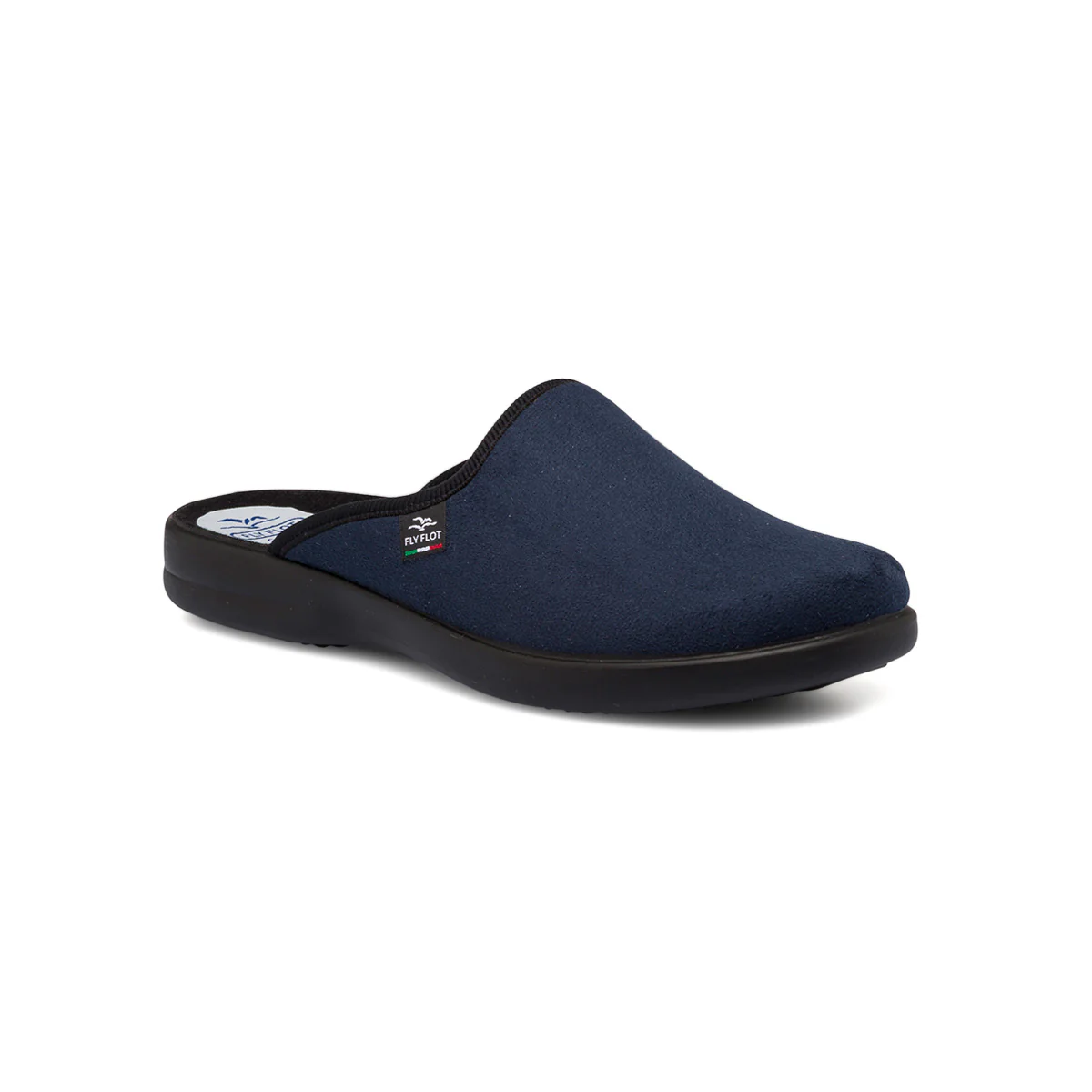 Pantofole blu da uomo in tessuto con sottopiede anatomico Fly Flot - Image 2