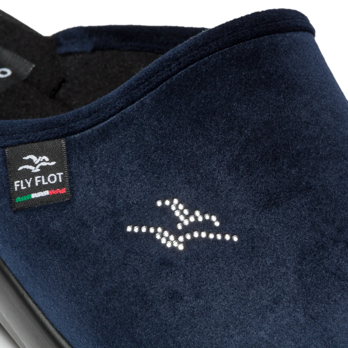 Pantofole blu in tessuto con profili tono su tono Fly Flot - Image 6