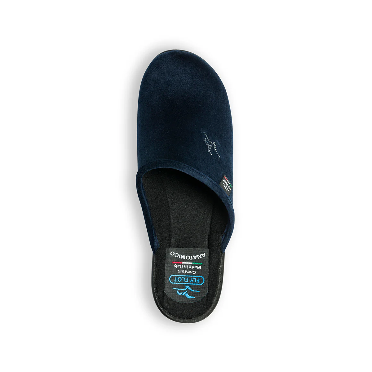 Pantofole blu in tessuto con profili tono su tono Fly Flot - Image 8
