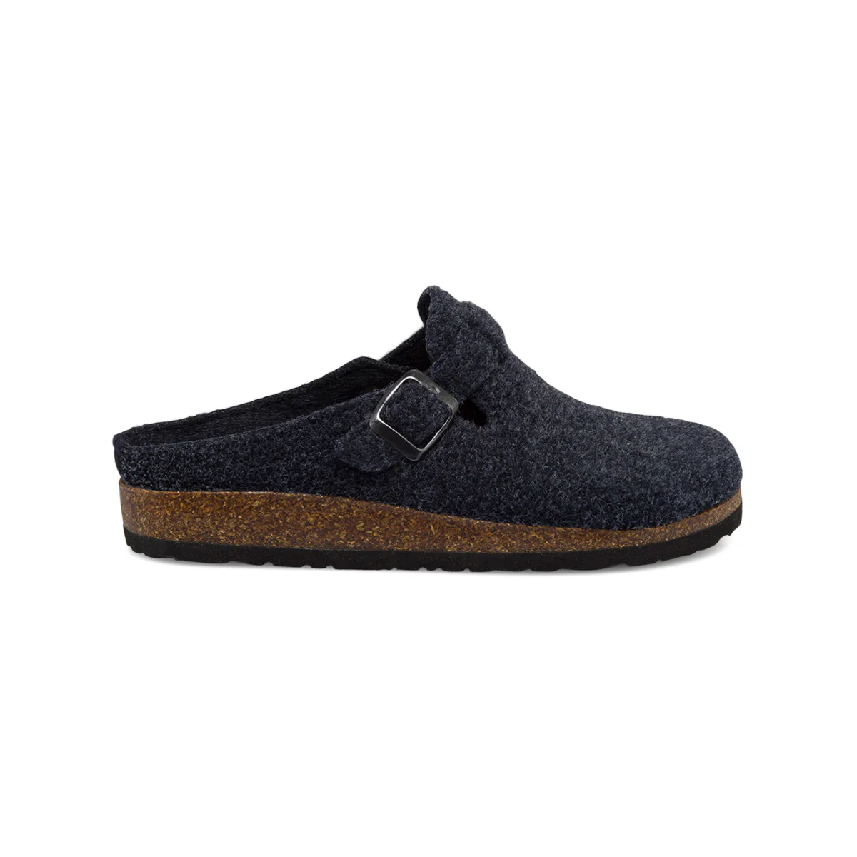Pantofole blu in tessuto da donna con cinturino e fibbia Tè Verde