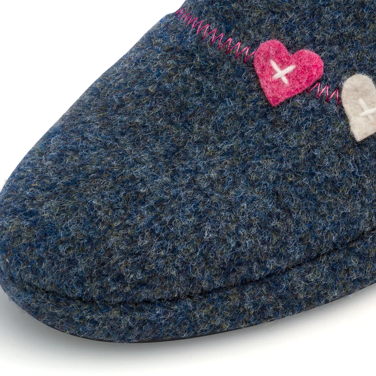 Pantofole blu in tessuto da donna con cuoricini Rosagialla - Image 10