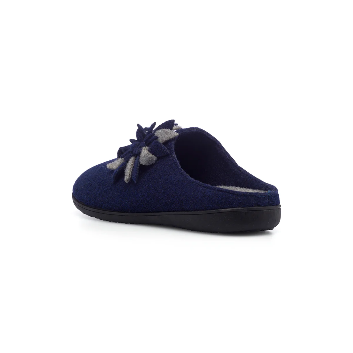 Pantofole blu in tessuto da donna con fiore decorativo Superga - Image 3