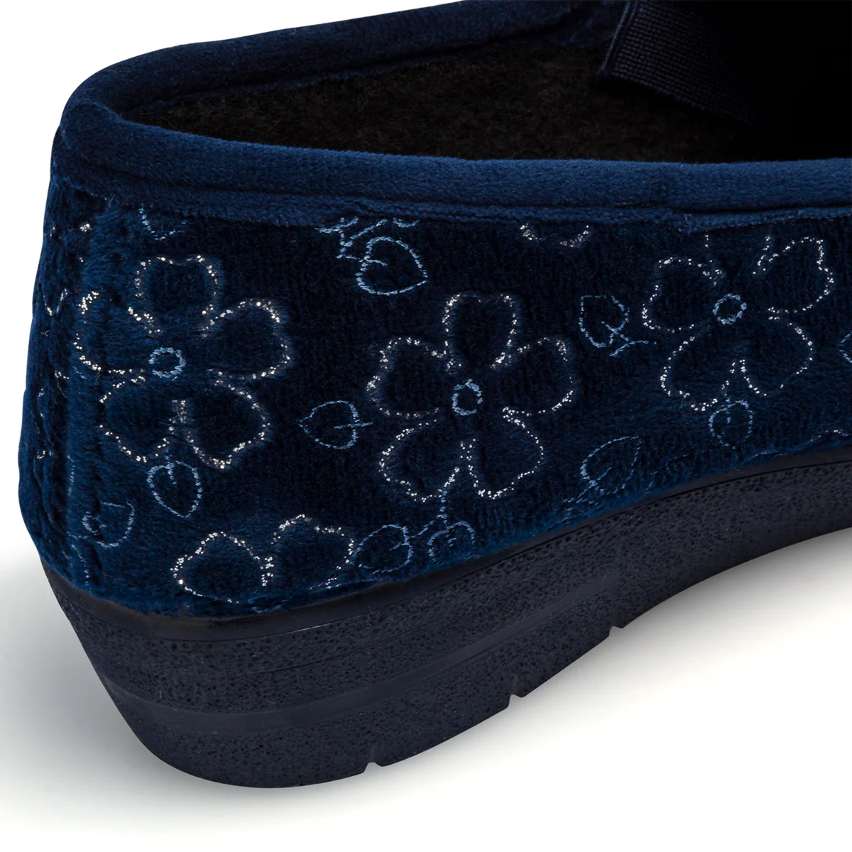 Pantofole blu in tessuto da donna con fiorellini Annalisa - Image 6
