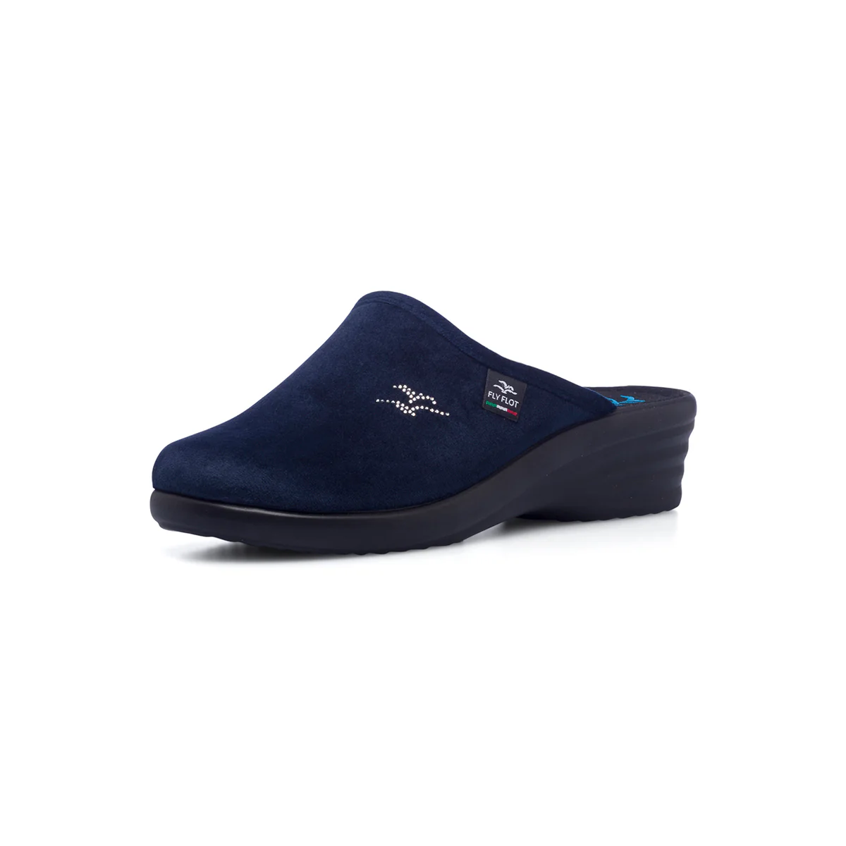 Pantofole blu in tessuto da donna con sottopiede anatomico Fly Flot - Image 7