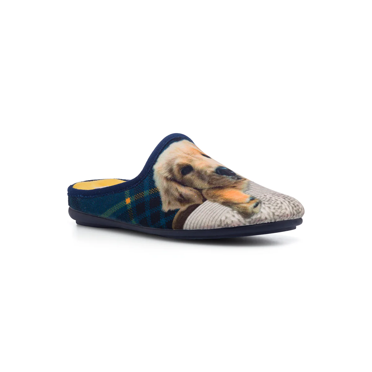 Pantofole blu in tessuto da donna con stampa cagnolino Aday's - Image 2