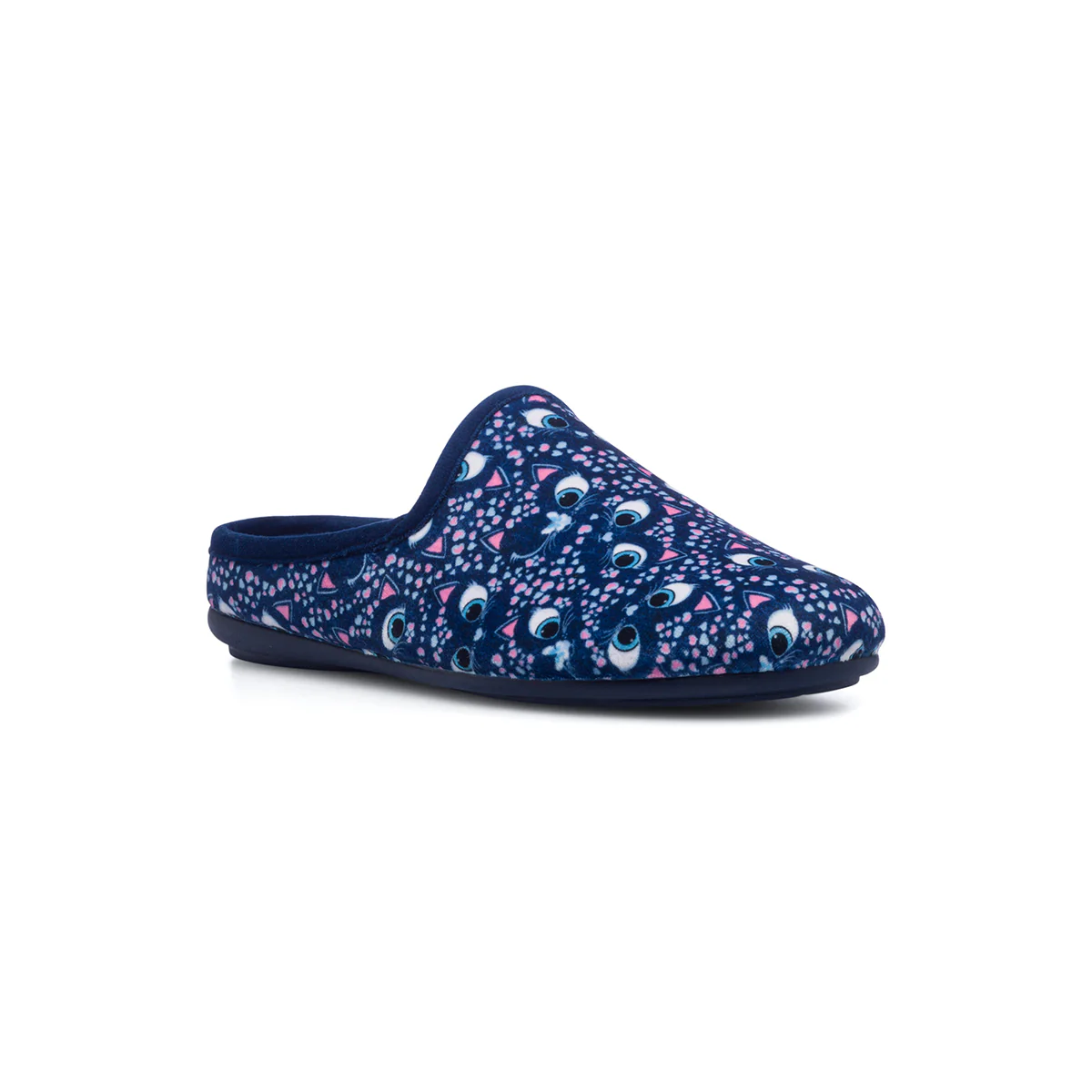 Pantofole blu in tessuto da donna con stampa Natural Confort - Image 2