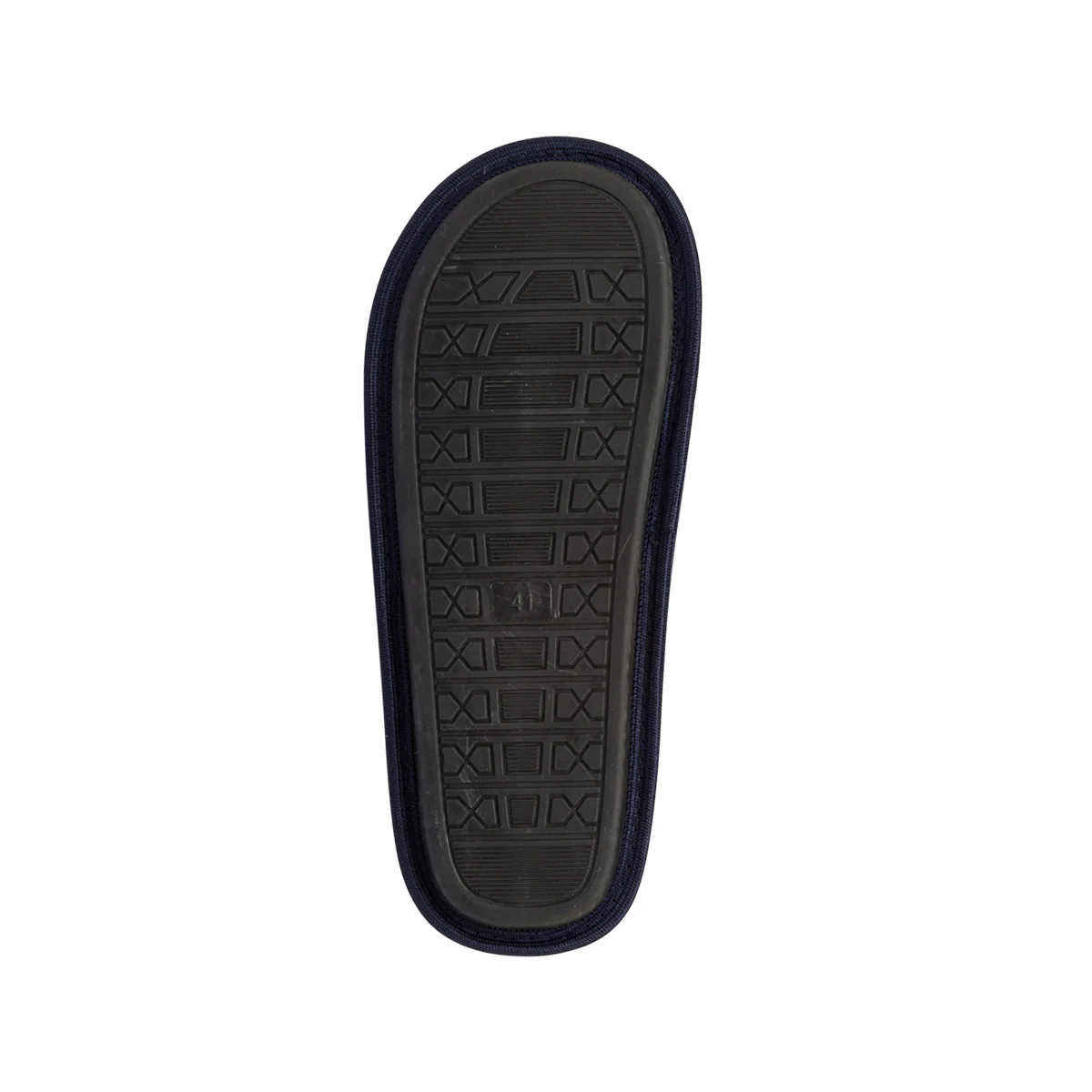 Pantofole blu in tessuto da uomo con stampa sul dorso Jog - Image 4
