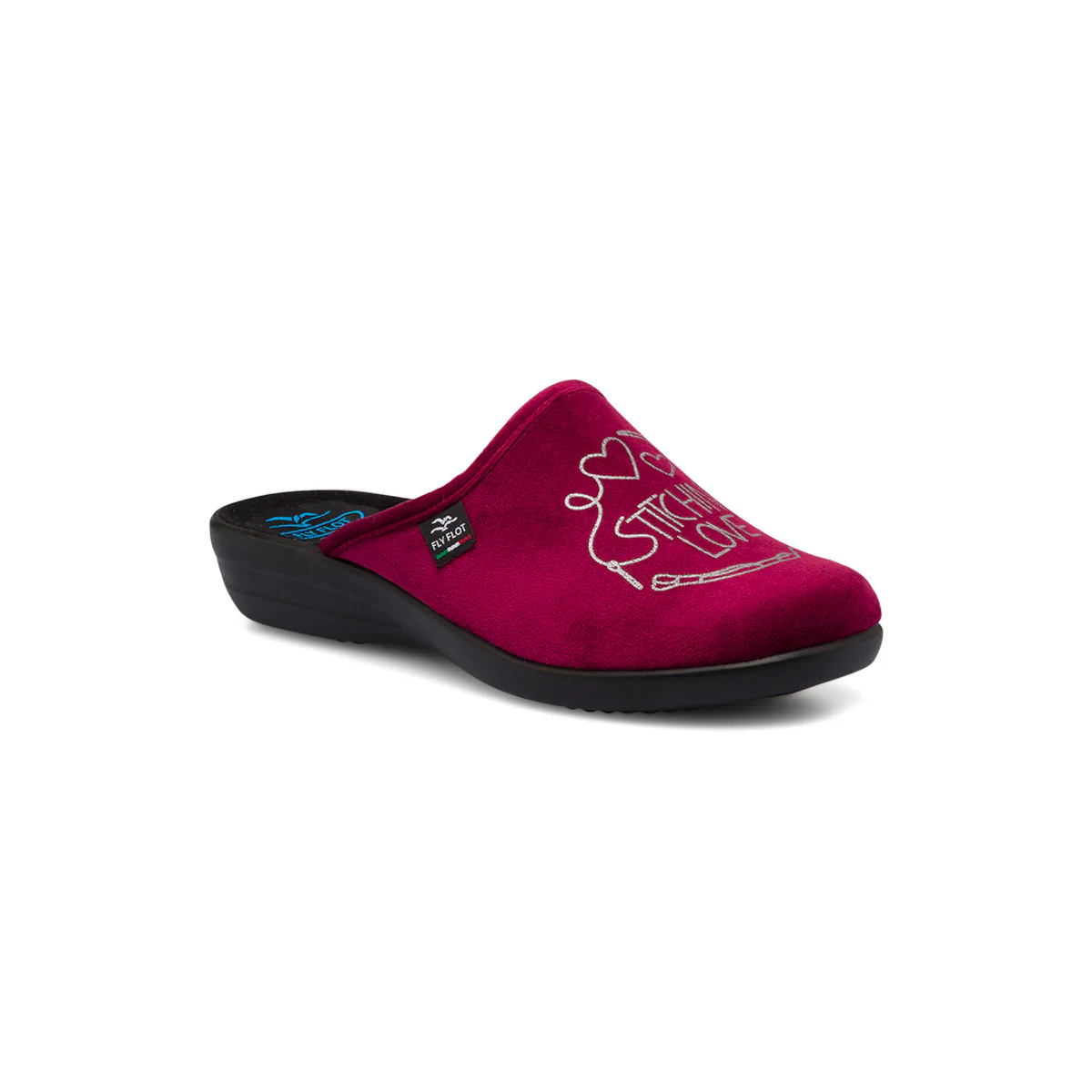 Pantofole bordeaux da donna con sottopiede anatomico Fly Flot - Image 2