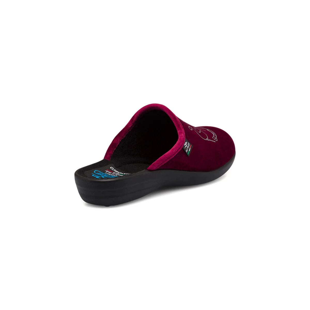 Pantofole bordeaux da donna con sottopiede anatomico Fly Flot - Image 3
