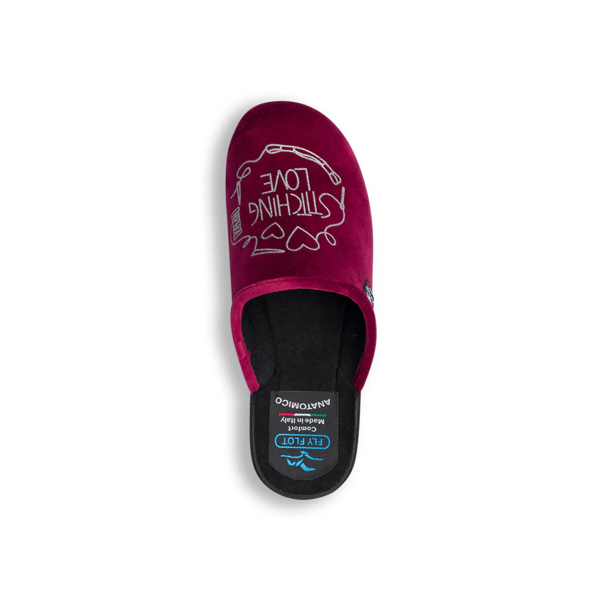 Pantofole bordeaux da donna con sottopiede anatomico Fly Flot - Image 7